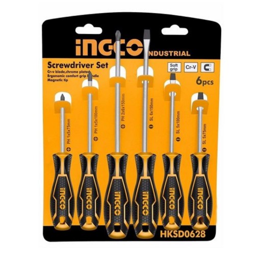 [HKSD0628] Set Juego 6 Destornilladores PH-PL HKSD0628 INGCO