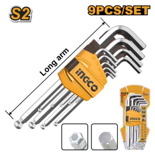 [HHK12091] Llaves Allen en set punta bola 9pcs 1.5 a 10mm HHK12091 INGCO