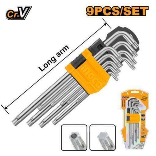 [HHK13091] Llaves Torx T-10 a T-50 punta tamper 9pcs HHK13091 INGCO