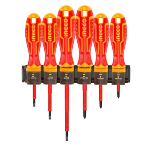 [HKISD0608] Set Destornillador 6 piezas plano-phillips Aislado 1000V HKISD0608 INGCO