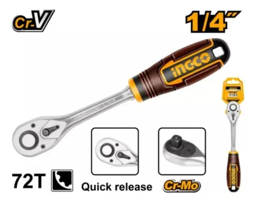 [HRTH0814] Llave crique enc   1/4"  158mmL 72 dientes HRTH0814 INGCO