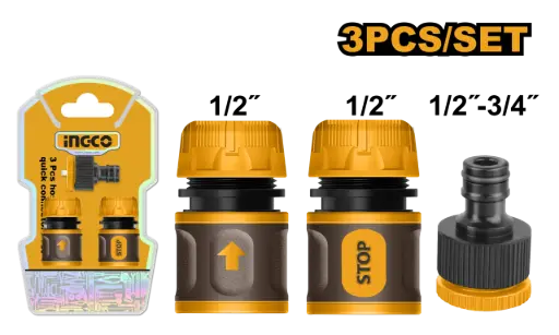 [HHCS03122] Kit conectores rapidos p-manguera 3 piezas HHCS03122 INGCO