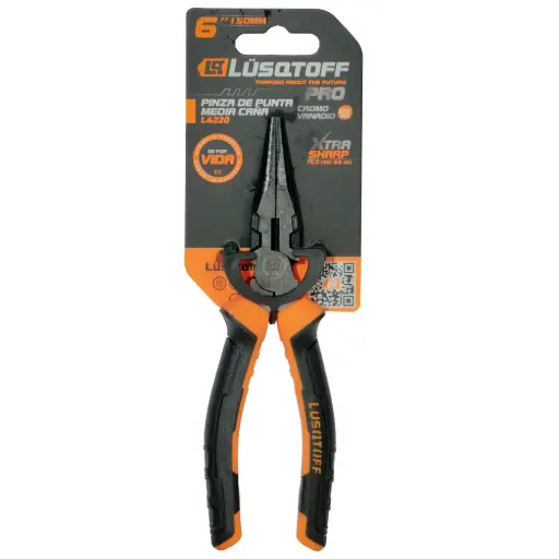 [L4220] Pinza de punta media caña 6" (150MM) Profesional L4220 LUSQTOFF