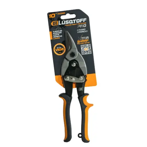 [L4404] Tijera aviación corta chapa DERECHA 10" (250MM) Profesional L4404 LUSQTOFF
