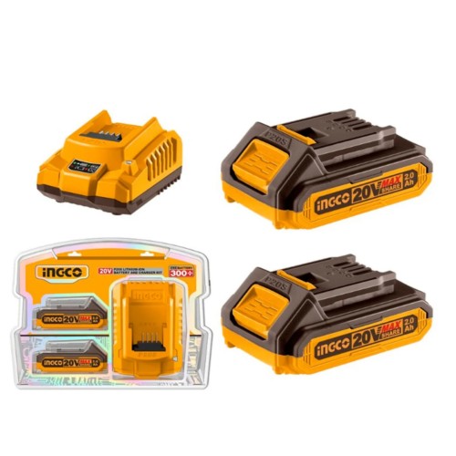 [FBCPK1222-4] Starter Kit 2 Baterías 20V 2.0A + Cargador 2.0 Ah INDUSTRIAL FBCPK1222-4 INGCO