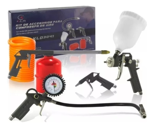 [LW-5000K] Compresor; Kit  5p pistola gravedad multiuso LW-5000K LOWEN Kit