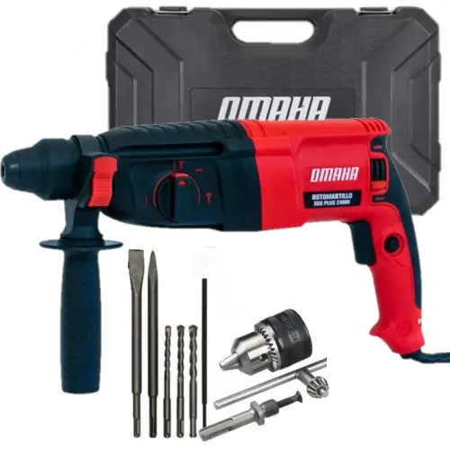 [RM-24PLUSK] Rotomartillo   24mmD 800W  3,0J SDS Plus + Mandril RM-24PLUSK OMAHA