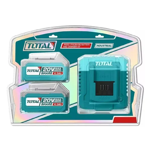 [TFBCPK1424-4] Starter Kit 2 Baterías 20V 4.0A + Cargador 4.0 Ah INDUSTRIAL TFBCPK2013-4 V2VIKB401 TOTAL