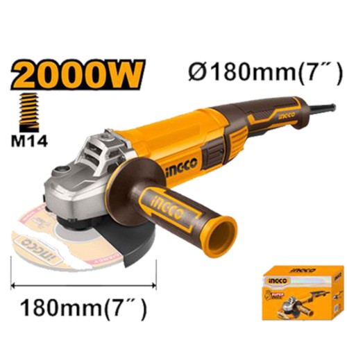 [AG200018-4] Amoladora angular 180mm 2000W 220V INDUSTRIAL AG200018-4 INGCO