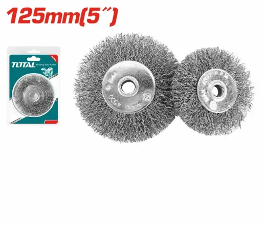 [TAC36051] Cepillo plano de acero rizado 125mm para amoladora banco TAC36051 ZCP0A126A TOTAL