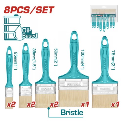 [XPC0K0800] Pinceles Juego  8p cerda XPC0K0800 THT8450801 TOTAL