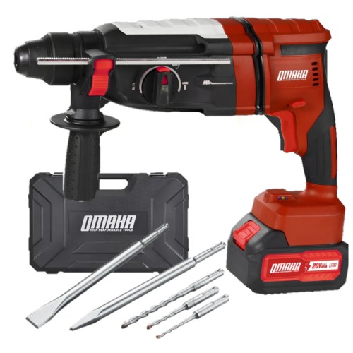 [RMBAT-20K] Rotomartillo inalámbrico 25mmD 20V + kit maletín + 1 batería 4.0A BRUSHLESS RMBAT-20K OMAHA