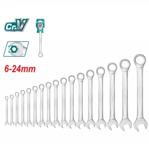 [LLAVES624] Llaves combinadas Juego 15 piezas 6-7-8-10-11-12-13-14-15-16-17-19-21-22-24 TOTAL