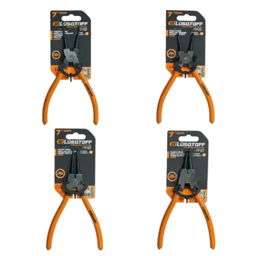 [PINZASEGLQ] Juego 4 Pinzas para anillo seeger (seguer) 7" (180MM) ABRIR-CERRAR RECTA-CURVA L4280-L4282-L4284-L4286 LUSQTOFF