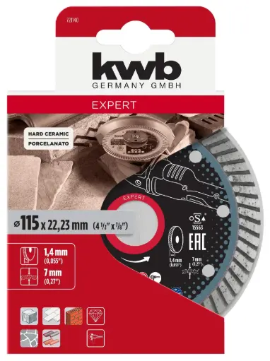 [49721140] Disco diamantado D115x22x1,4mm turbo fino porcelanato 49721140 EINHELL