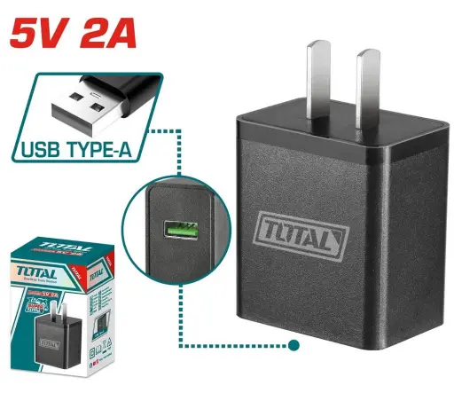 [TCLI120502-4] Cargador USB-A 220V 5V 2A TCLI120502-4 TOTAL
