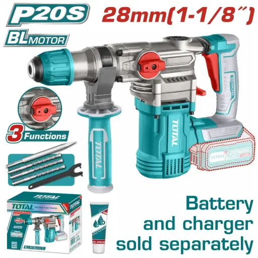[TRHLI20288] Rotomartillo a bater 20V  28mmD SDS PLUS BRUSHLESS TRHLI20288 V2VIMR280 TOTAL