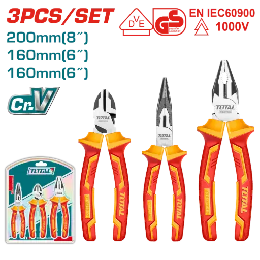 [THT2K0302] Juego Set Pinzas 3p Pinza elec-alicat-pinza industrial aislada 1000V THT2K0302 XPKIA0300 TOTAL