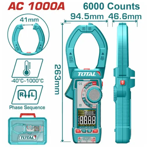 [TMT7610001] Pinza amperométrica digital AC 1000A INDUSTRIAL TMT7610001 XTSI41021 TOTAL