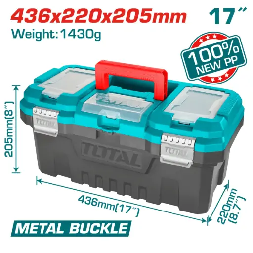 [TPBX0172] Caja plástica para herramientas 17" herraje metálico  TPBX0172 XCP00170M TOTAL