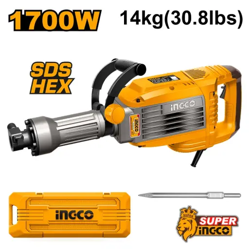 [PDB170068-4] Martillo demoledor 1700W 1400gpm 50J PDB170068-4 INGCO