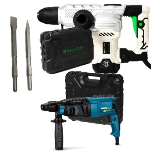 [RMGP800-74] Martillo demoledor 1300W 18J SALKOR + Rotomartillo SDS Plus 800W 3.0J + maletín RMGP800-7 GARDEN PLUS by LUSQTOFF
