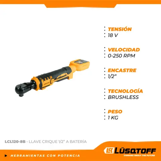 [LCL120-8B] Llave crique inalámbrica 1/2" 18V 120nm SOLA IRON VOLT LCL120-8B LUSQTOFF