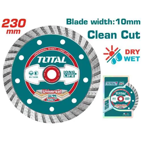 [TAC2132303] Disco Diamantado Turbo 230x22.2mm 10mm INDUSTRIAL TAC2132303 ZDD0T2300 TOTAL