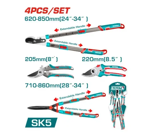 [THT1593401] Kit 4 Tijeras de Poda INDUSTRIAL THT1593401 XSPI0TP40 TOTAL