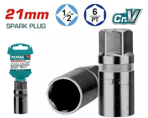 [THSPS12216] Bocallave hexagonal ENC 1/2" 21mm saca bujias INDUSTRIAL THSPS12216 XBHIB2210 TOTAL