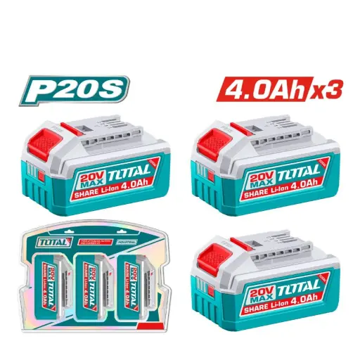 [TOSLI251296] Combo set 3 Baterías 20,0V   4.0A/h Li-Ion TOSLI251296 V2VIBA420 TOTAL