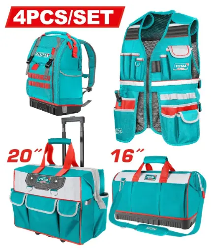 [TOS230914] Kit Bolso 16" c-base + Chaleco + Bolso porta herramientas ruedas 20" + Mochila c-base TOS230914 XKT0BBCM0 TOTAL