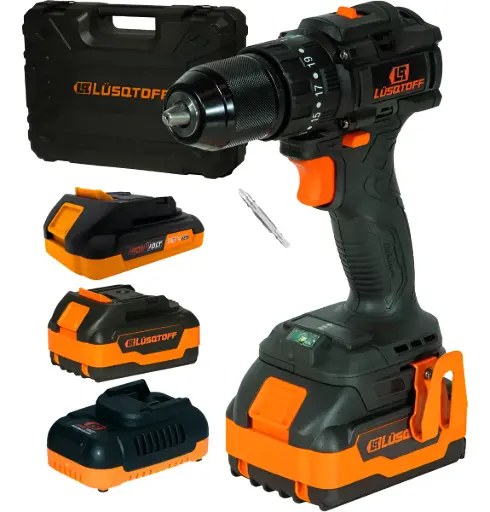 [TIL95-9BK] Taladro-atorn c-percutor 13mm 18V 75nm + 2 bat 2.0Ah y 4.0Ah BRUSHLESS BLACK SERIES TIL95-9BK LUSQTOFF