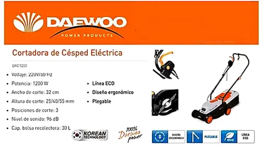[AOU5] Cortadora de césped eléctrica 1200W 32cms DAC1200 DAEWOO