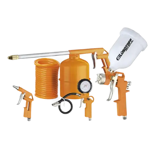 [LA5A] Compresor; Kit  5piezas pistola gravedad multiuso AA-5000K LUSQTOFF