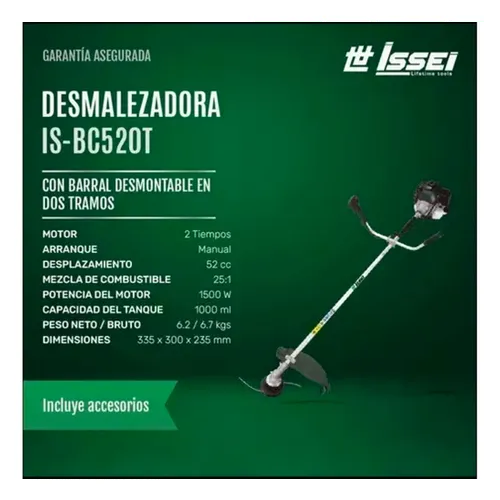 [ZW2X] Desmalezadora 52,0cc 2T nafta IS-BC520T ISSEI