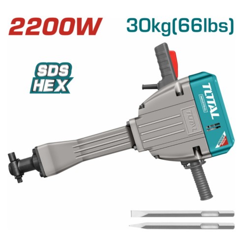 [UGI6] Martillo demoledor rompepavimento hexagonal 2200W  75J TH220502 VMDI2200M TOTAL