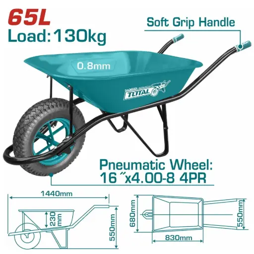 [WSW5] Carretilla 130 Lts rue-neumatica THTWB84008 YCA001300 TOTAL