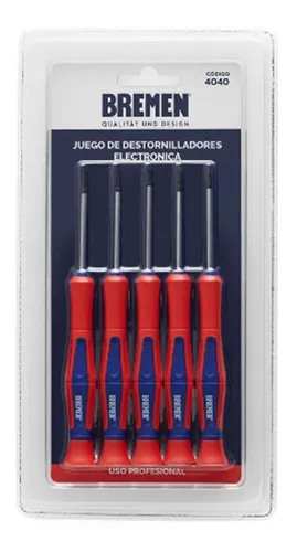 [3ETW] Destornilladores en Juego 5piezas plano/phillips p-electronica 4040 BREMEN