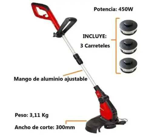 [P52J] Bordeadora  450W EL d300mm  c-rueda guia 220V GC-ET 4530 SET  3402022 EINHELL